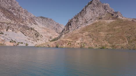 revealed taurus mountain ridge on green canyon lake near manavgat, antalya, turkey