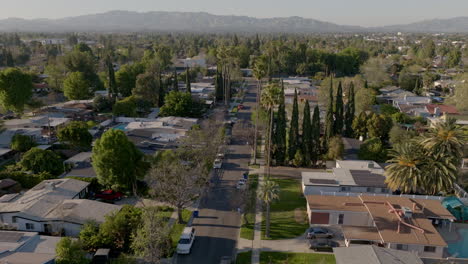 on a warm summer day, when you look down on downtown los angeles from a height, you can see the city with its private houses creating a tranquil atmosphere