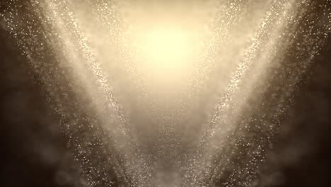 3d realistic animation, gold particles background loop