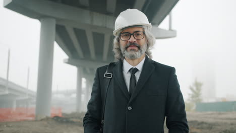 engineer at a construction site underpass