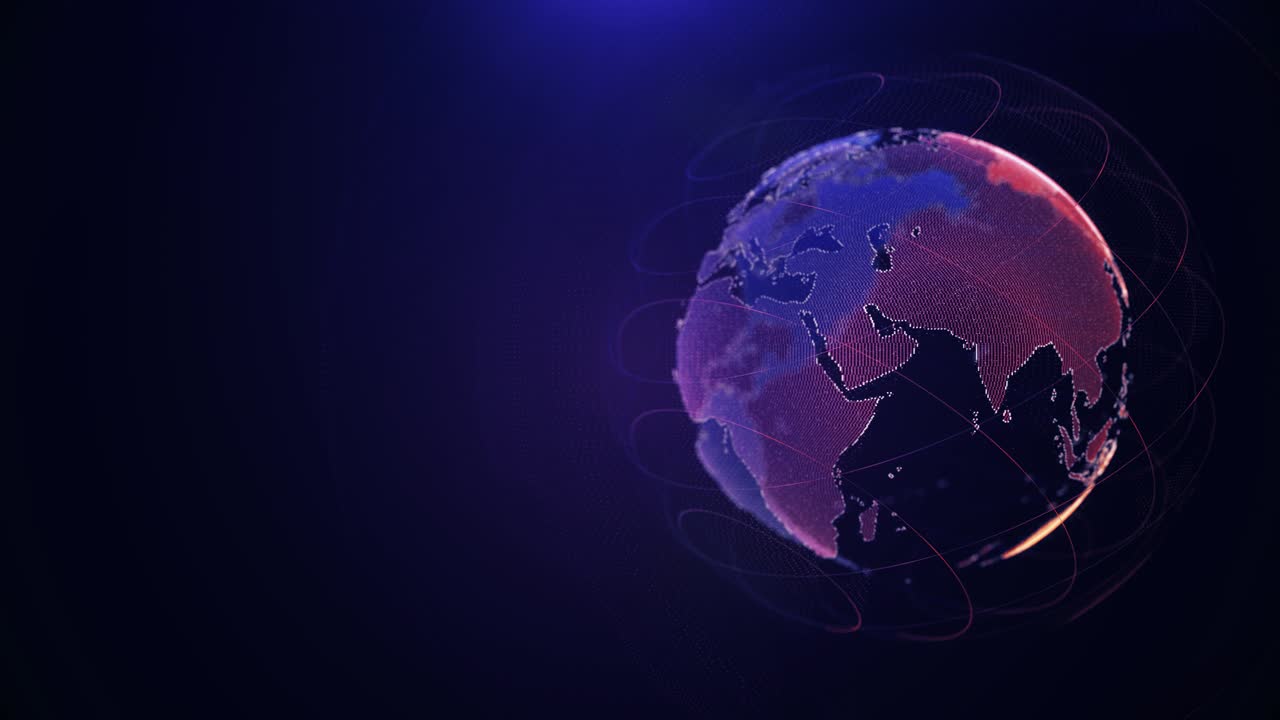 Abstract Digital Globe Rotating with Global Network Connections