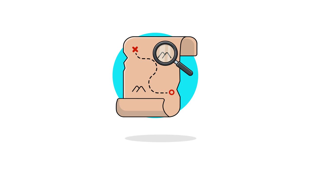 Magnifying Glass Searching on an Animated Treasure Map