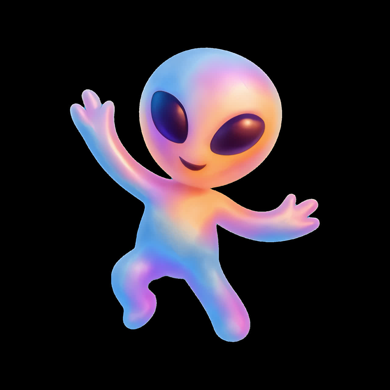 Colorful alien cartoon character