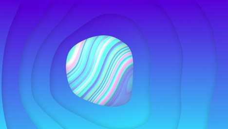 animation of shapes over moving colourful liquid background