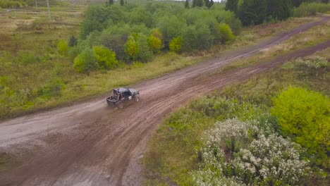 off-road vehicle race in a muddy terrain