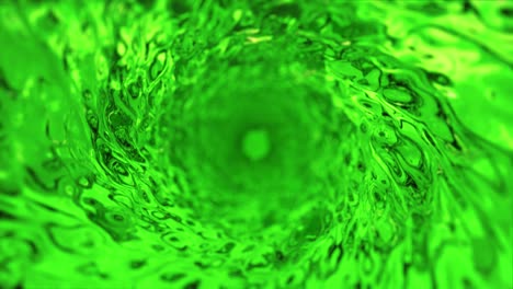 abstract green water background. slow motion shot of rotating water. water or juice concept. shallow depth of field. seamless loop 3d animation of 4k uhd