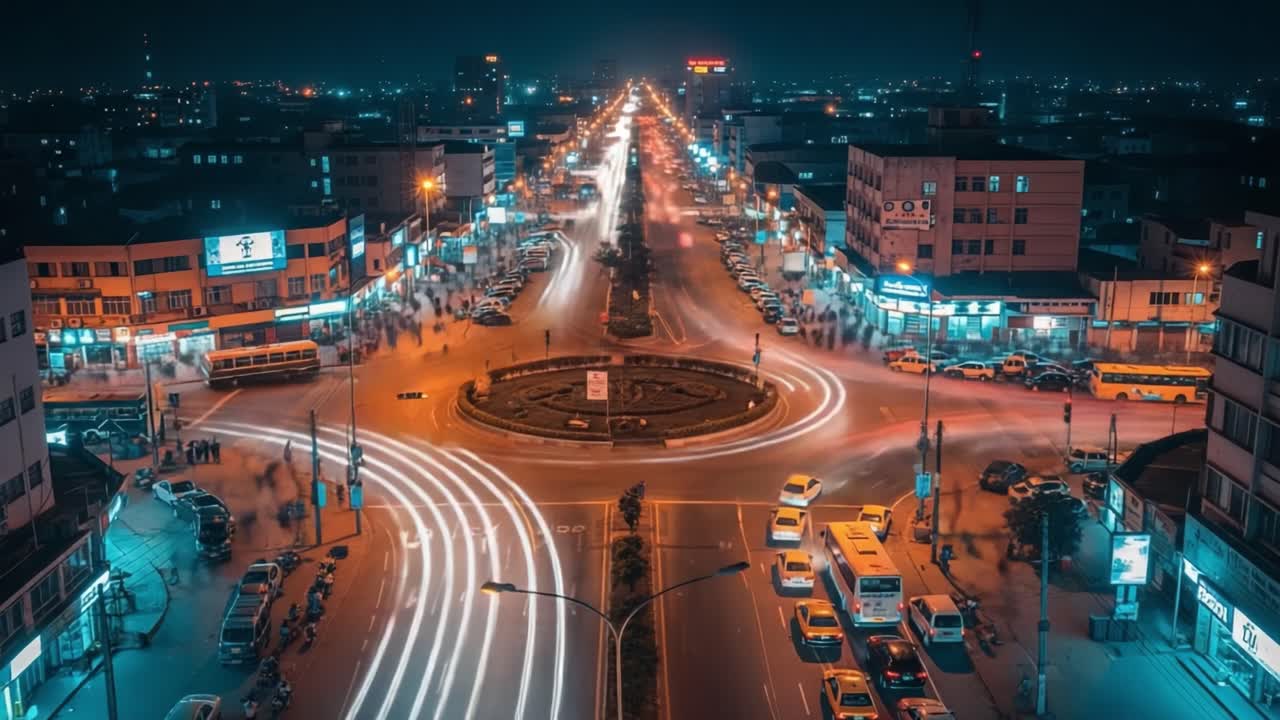 Long Exposure of Urban Traffic at Night