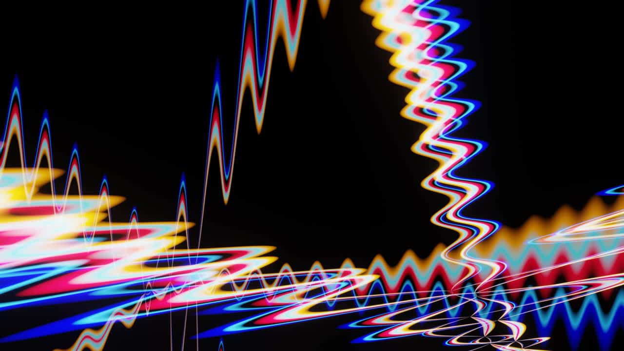 추상적인 네온, 패턴의 혼란스러운 넘쳐나는 것.