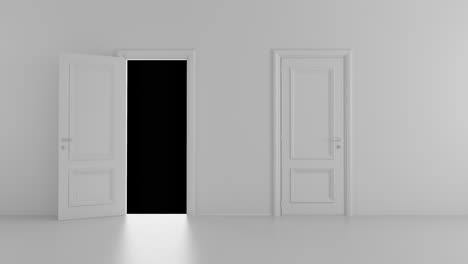 open door in a bright room with alpha channel