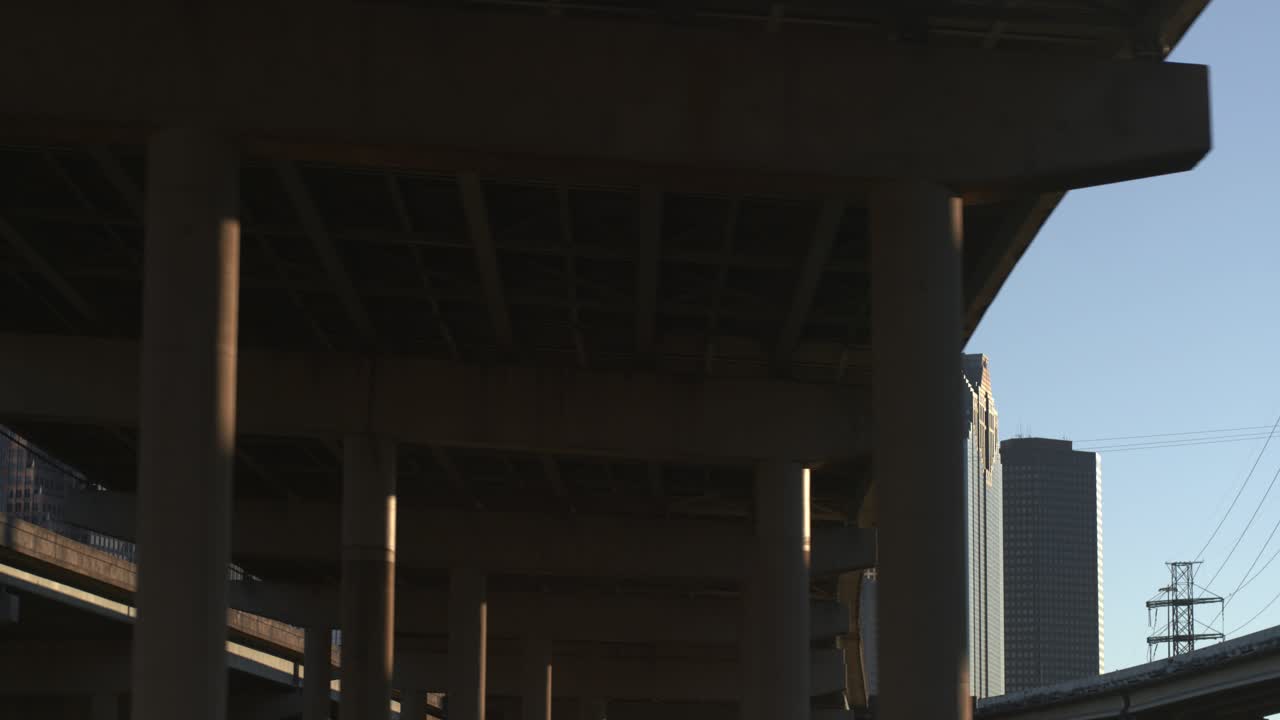 휴스턴 시내의 낮은 각도 조감도