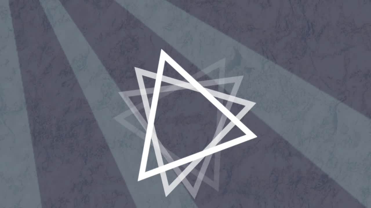 animación de triángulo blanco girando rayas grises que se mueven en movimiento hipnótico en un bucle sin costuras