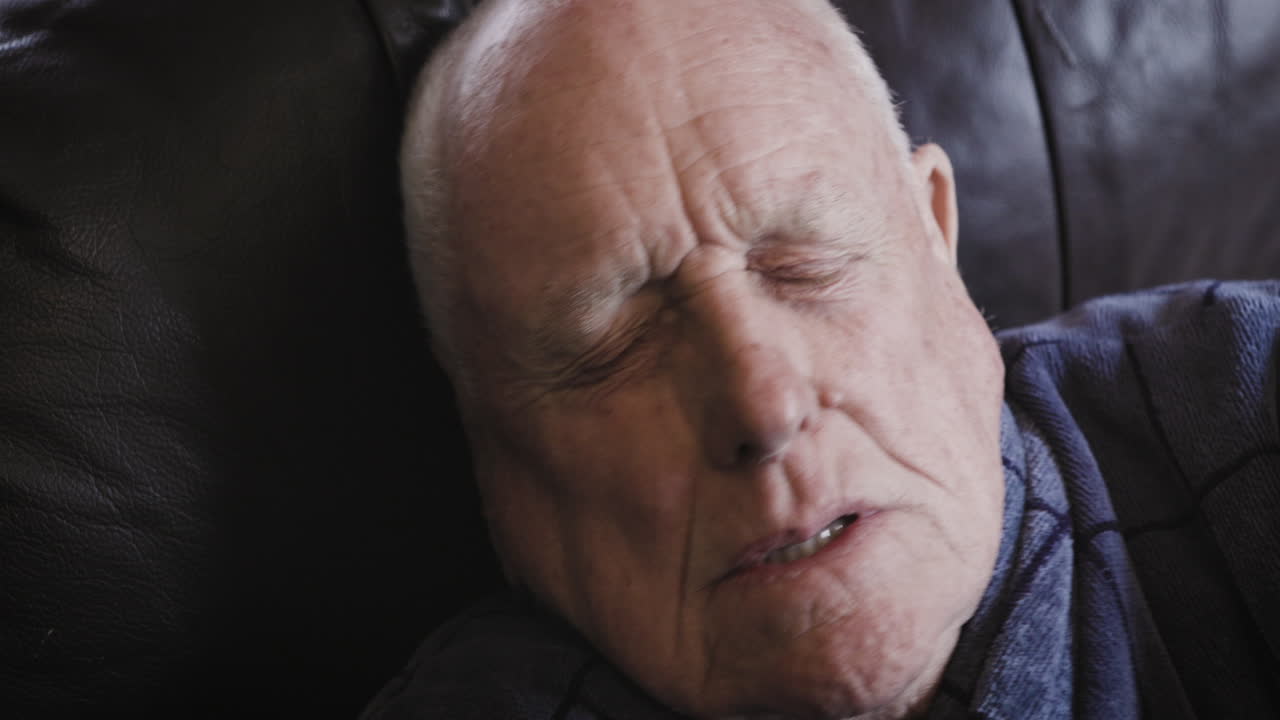 Elderly man sleeping