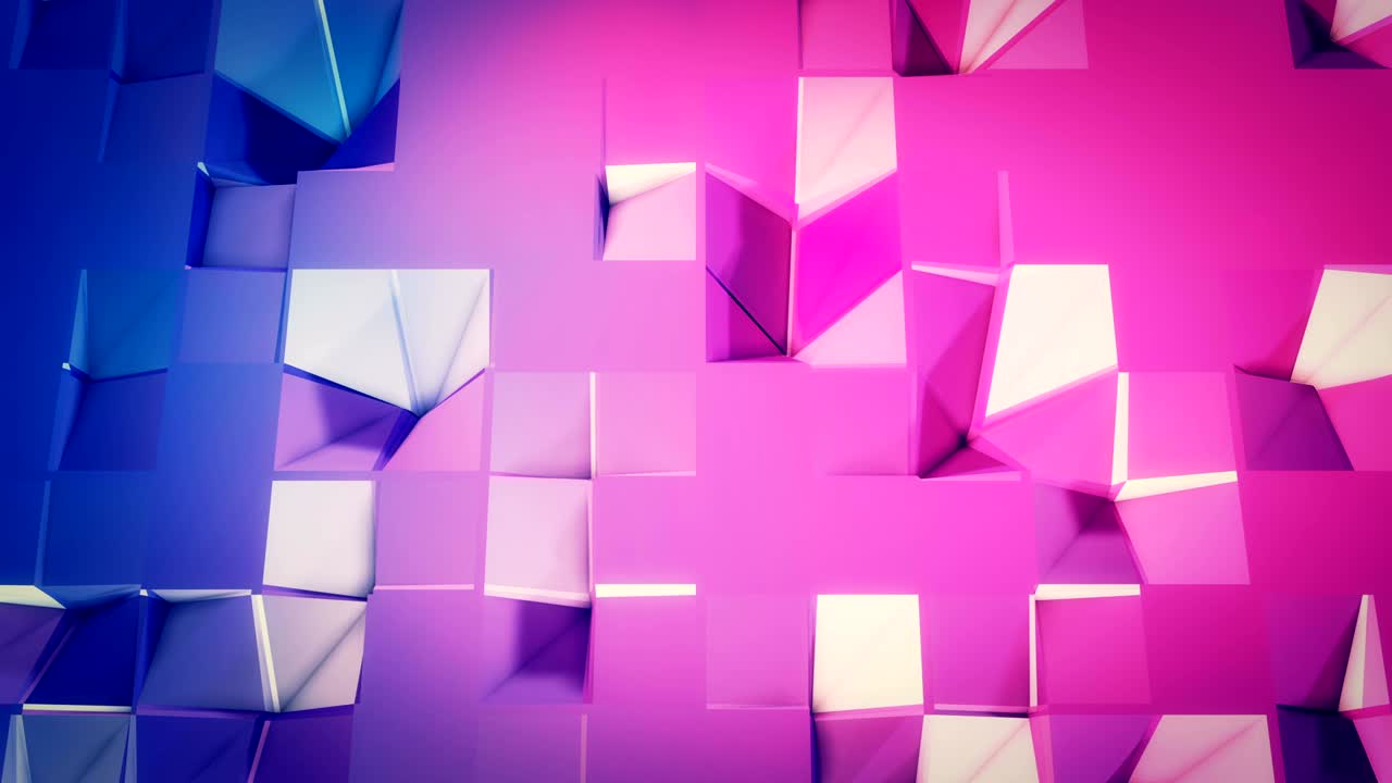 4k limpio bajo poli fondo animado en bucle. animación 3d sin costuras en estilo geométrico moderno con colores de gradiente modernos. fondo creativo simple. colores de gradientes rojos azules, plano 6