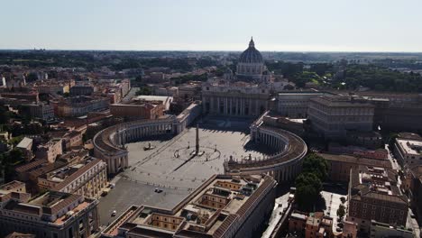 vatican city and st. peter’s basilica in dramatic light, drone, rome, italy, 4k