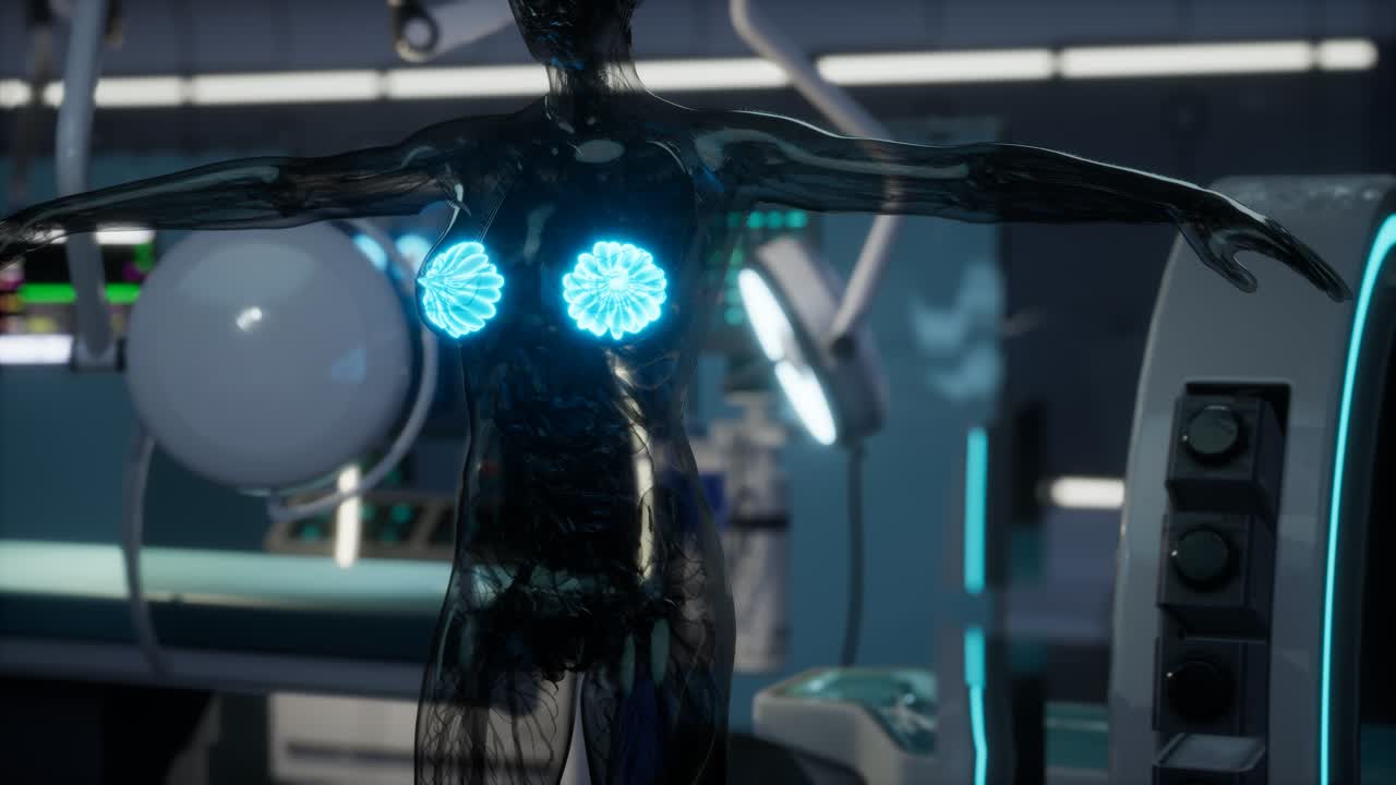 exploración médica del pecho de la mujer