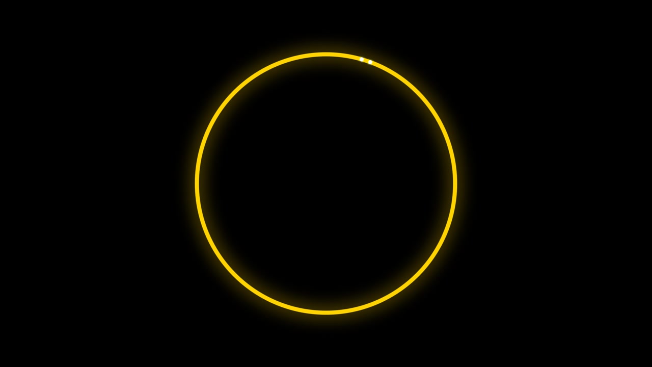 Abstract Glowing Circle Animation on Black Background