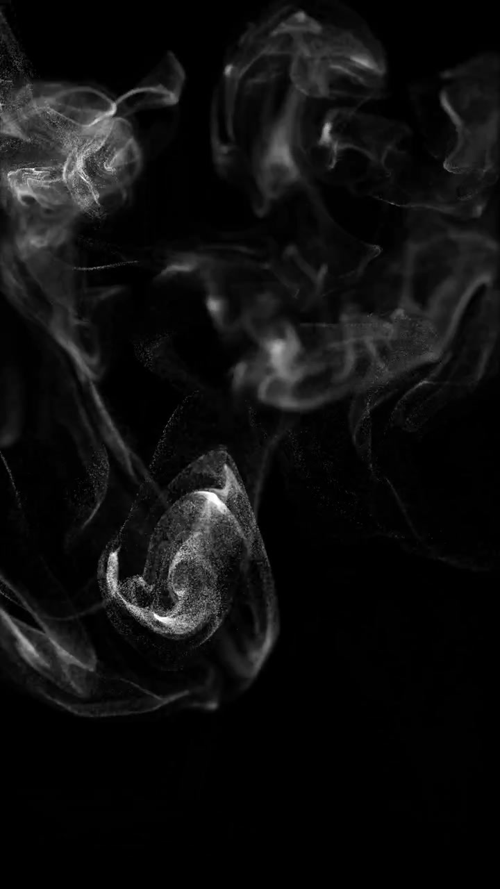 Animazione di transizione cinematografica con rivelazione di fumo