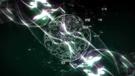 светящаяся нить днк и сетевые соединения анимация на темном фоне
