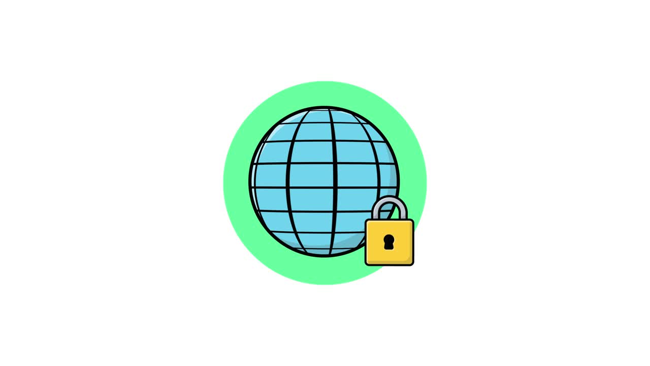 Globe animé avec cadenas pour concept de sécurité Internet