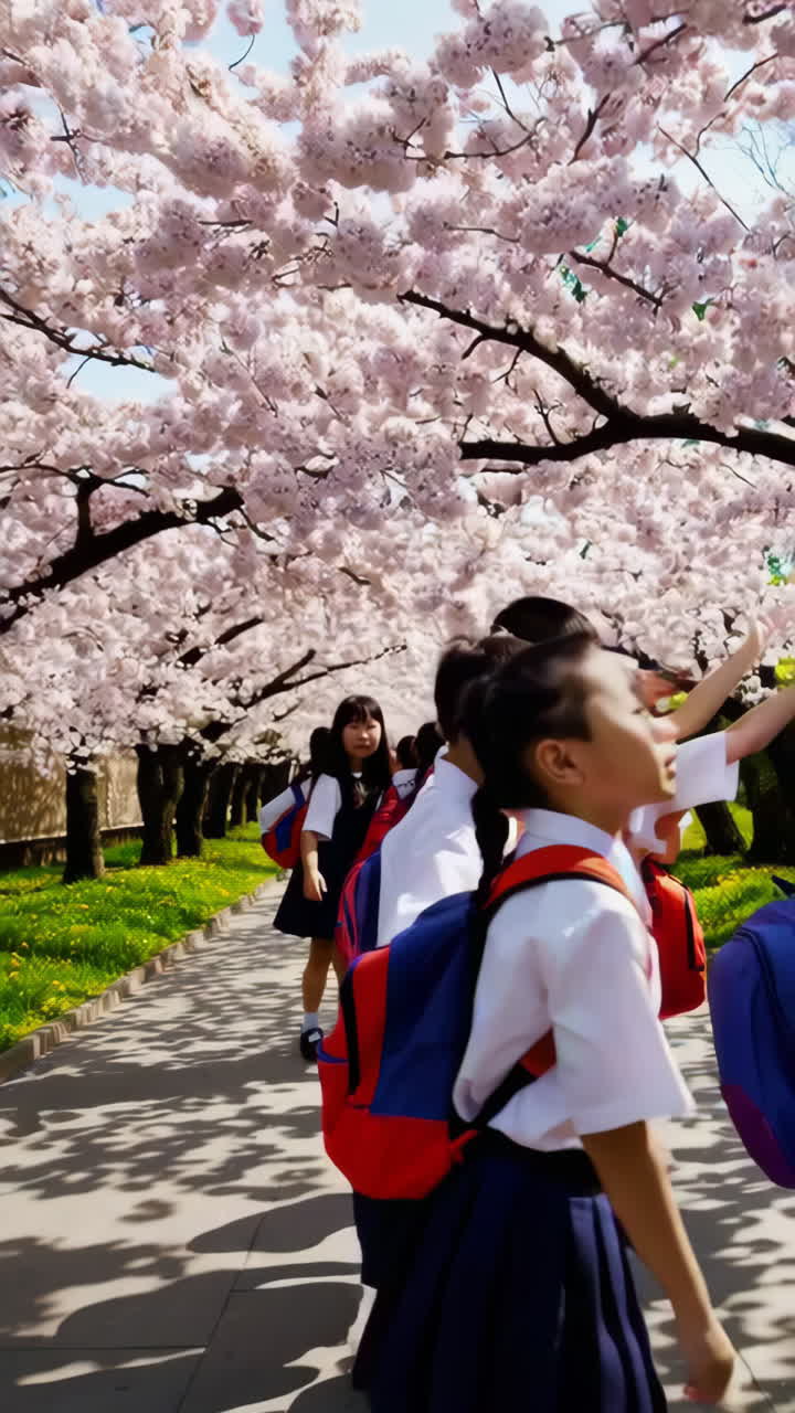 Students Enjoying Cherry Blossom Season