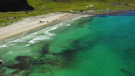 Beach-Lofoten-islands-is-an-archipelago-in-the-county-of-Nordland,-Norway.