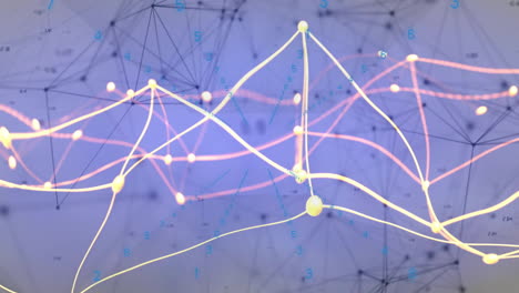 animation of digital data processing over dna strand spinning