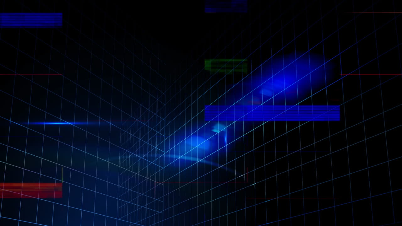 Animation of sizzling color on blue background