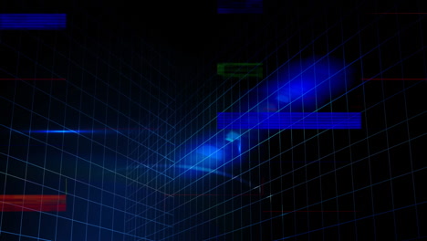 animación de color chisporroteante sobre fondo azul