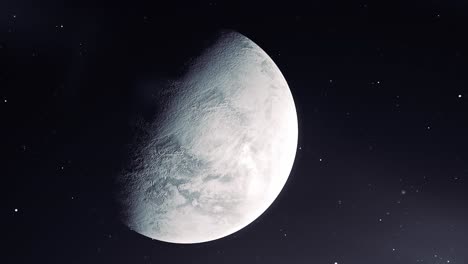 close-up view of a crescent moon in the starry night sky