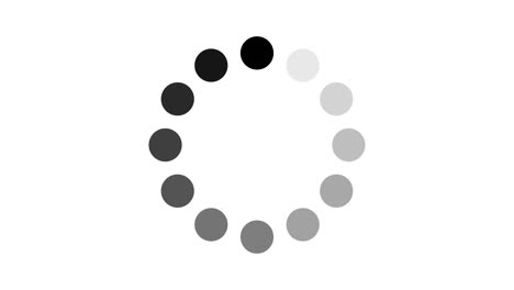 animación 4k - carga icono de círculo negro en fondo blanco. círculo en el centro para su logotipo y texto. gráfico de movimiento y animación