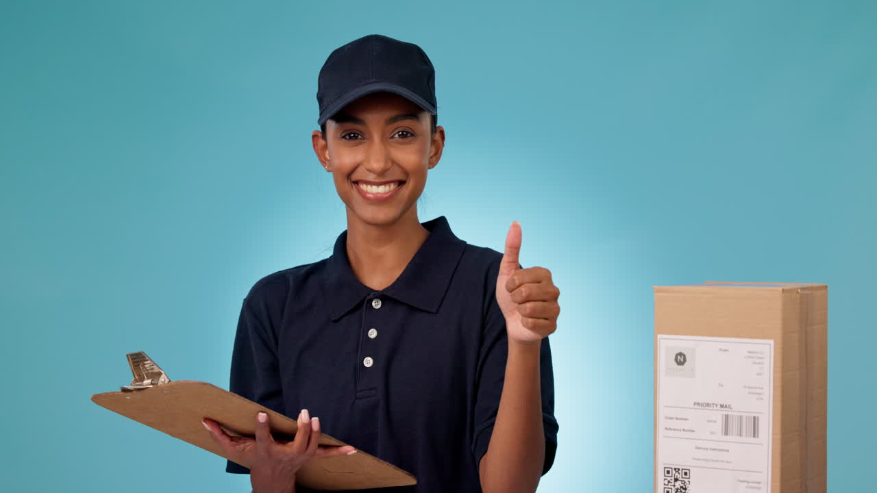 mujer feliz, el parto y la escritura con los pulgares hacia arriba