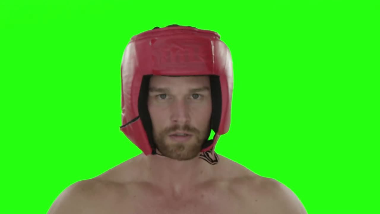 boxeador saltando y golpeando sus puños