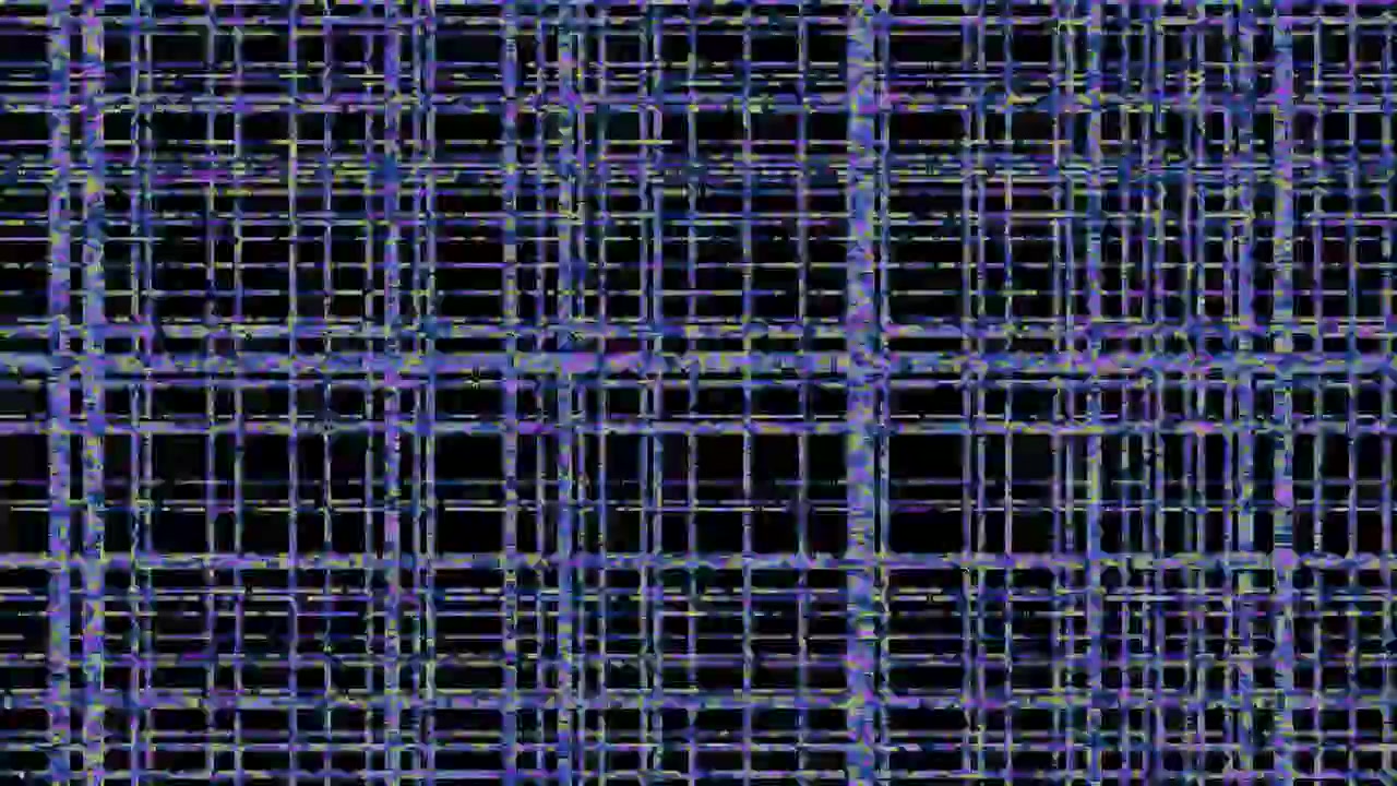 Abstract Digital Glitch Pattern with Moving Grid Lines