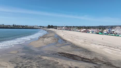 santa cruz beach boardwalk aerial flyover view