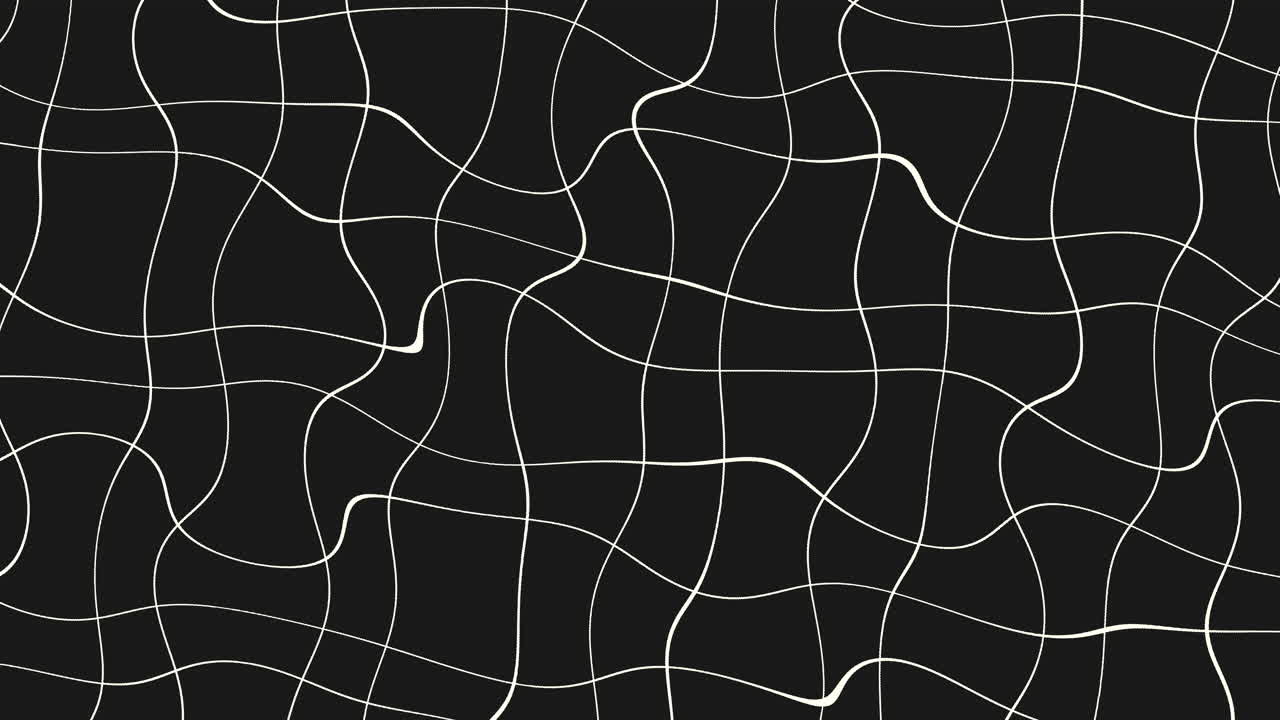 Abstract black and white wavy line pattern drawing