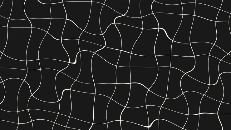 Abstract black and white wavy line pattern drawing