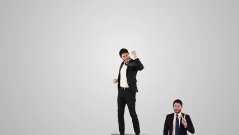 Composite-video--of-businessman-on-podium