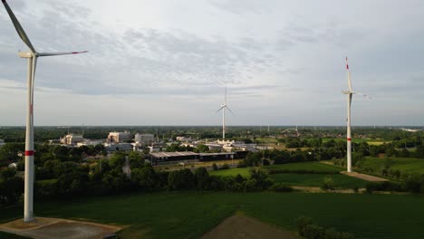 Wind-turbines-and-industrial-region-of-Spain,-Estepona,-aerial-view