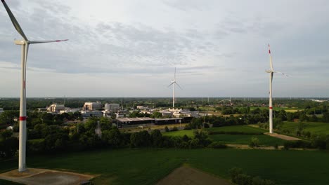 wind turbines and industrial region of spain, estepona, aerial view
