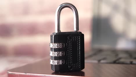 combination lock on a laptop