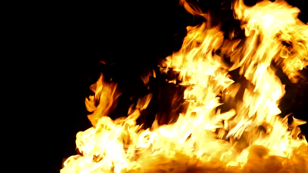 el bucle de fuego rojo, el canal alfa desde el fondo negro.