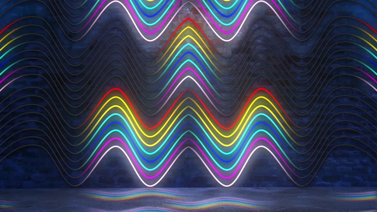 Neon Wave Wall Design