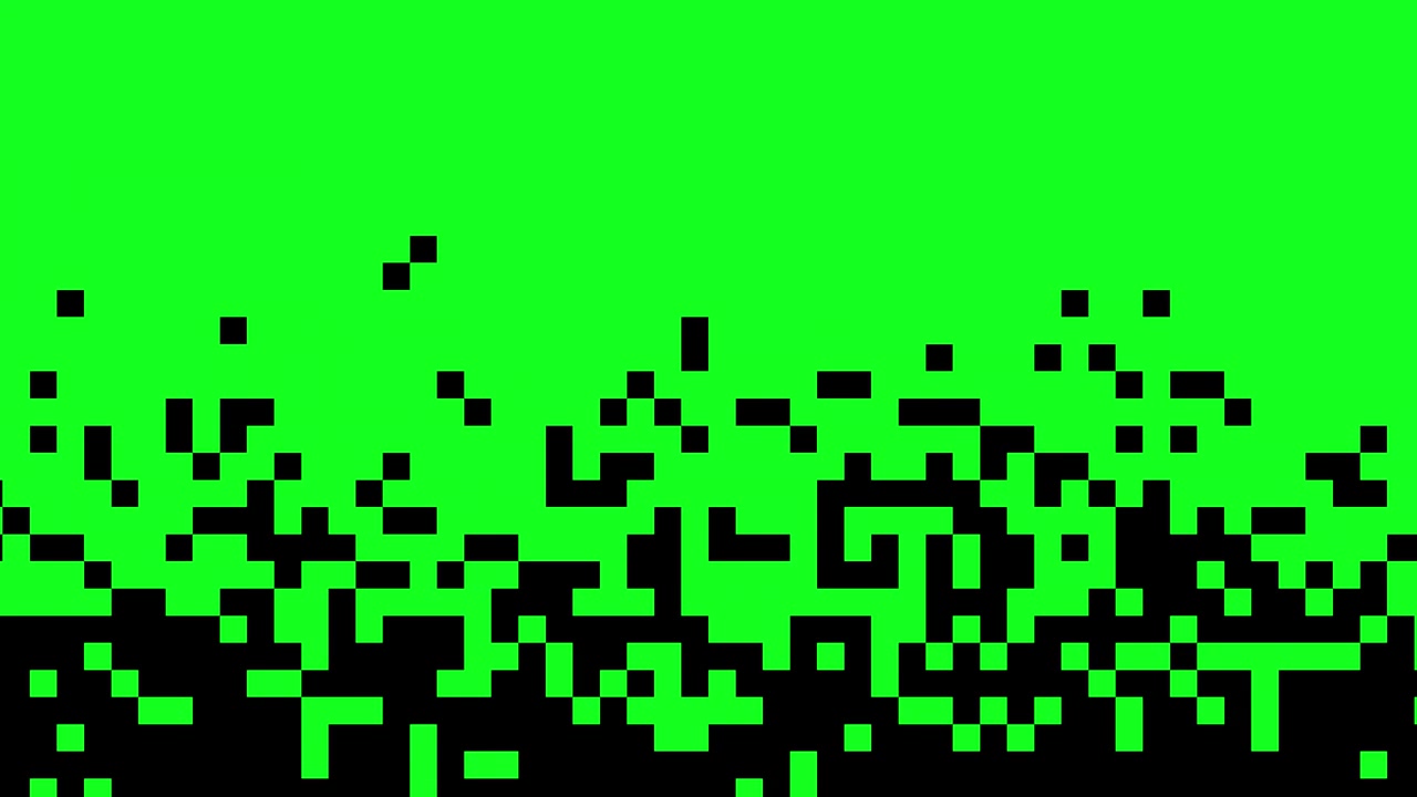 Black Pixels Appearing and Filling Green Screen Transition