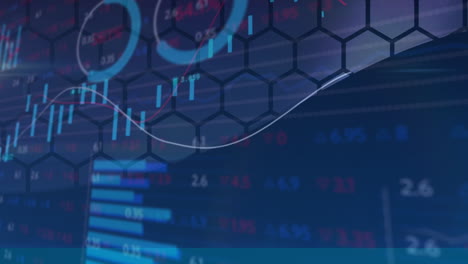animación del procesamiento de datos sobre la valla