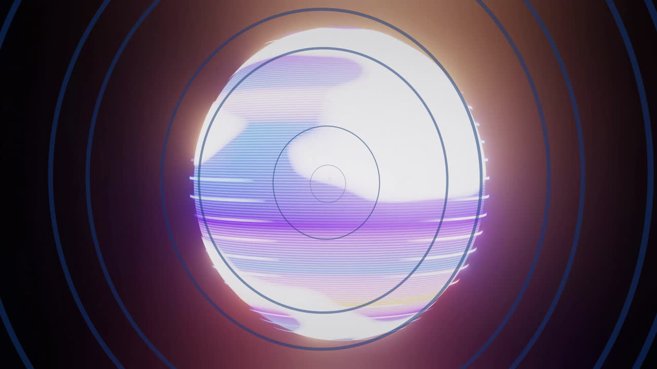 animación de círculos sobre el globo sobre fondo negro