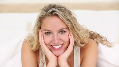 attractive woman leaning on her hands