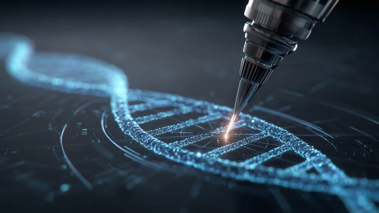 A Futuristic Representation of DNA Manipulation with a High-Tech Laser Pen Interacting with Molecular Structures in a Digital Environment