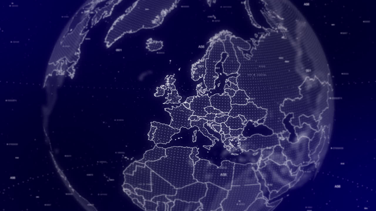 A cinematic video background showcases a digital globe rotating, zooming in on Belgium country