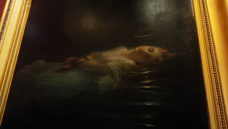 close up shot of the the young martyr painting, by paul delaroche, in the louvre museum, france