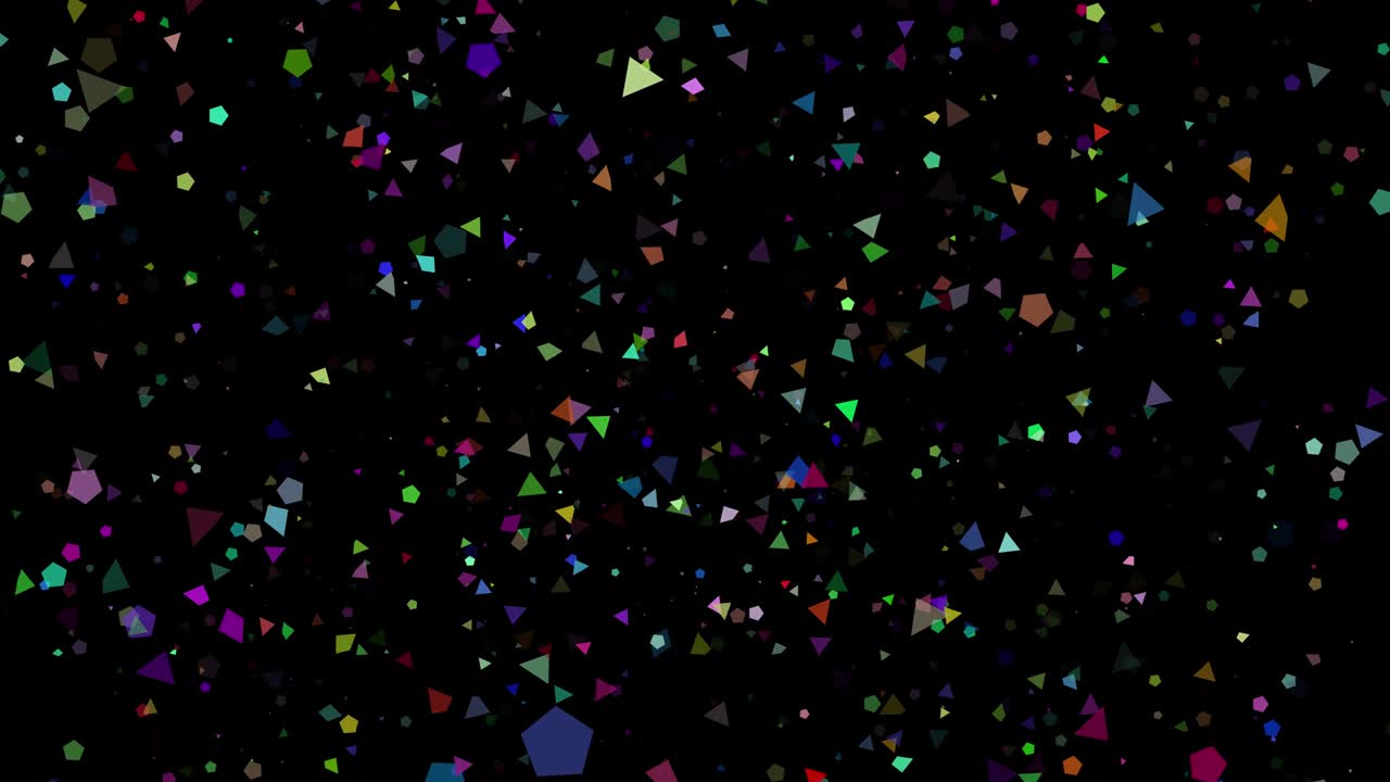 explotando el poliedro colorido y el fondo negro